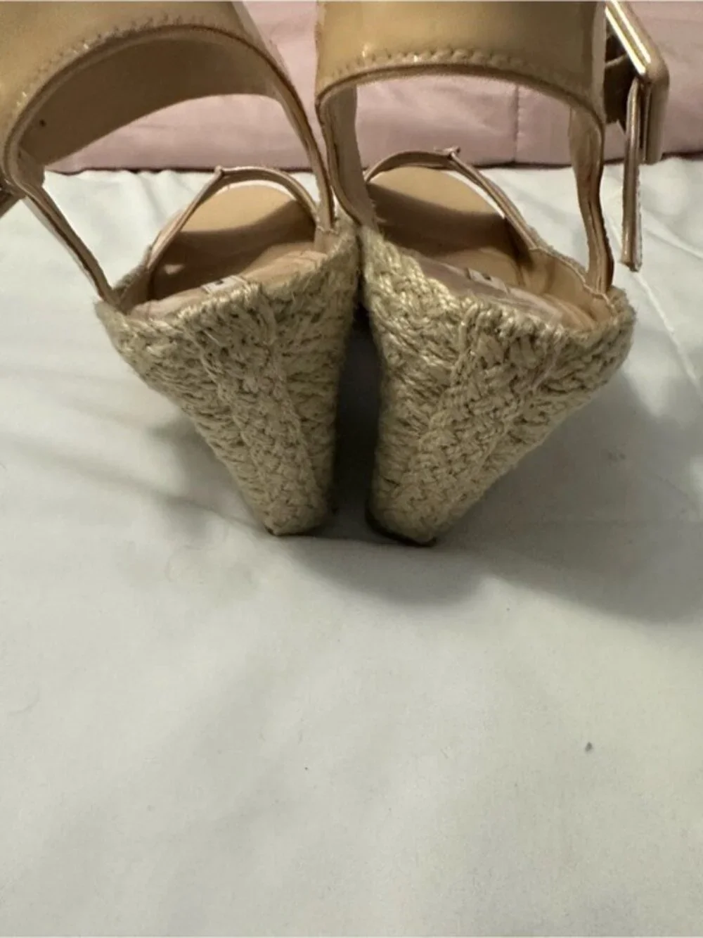 Diane Von Furstenberg Neutral Beige Espadrille Wedge Sandals size 8.5